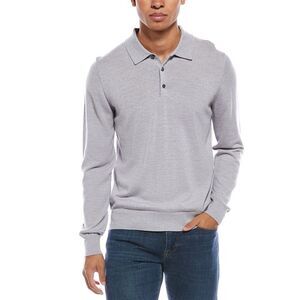 Mette Mens  Merino Wool Polo Sweater, Grey